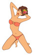 Beautiful pin-up girl in retro style