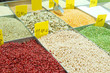 close up of peas and kidney beans