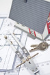 Haus mit Bauplan