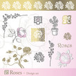 Vektor: Roses - design set of elements Roses - design set of elements