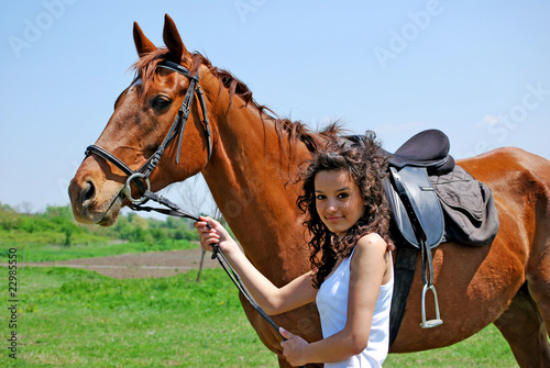 Photo: woman and horse woman and horse