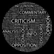 CRITICISM. Word collage on black background. CRITICISM. Word collage on black background.
