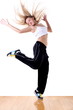 woman modern sport ballet dancer in ballroom woman modern sport ballet dancer in ballroom