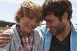 Man with his son