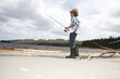 Small child fishing