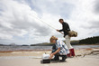 Father and son fishing