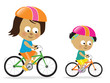 Mother and daughter biking (African American) Mother and daughter biking (African American)