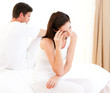 Unhappy couple having an argument