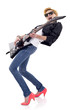 passionate girl guitarist