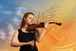 woman with violin collage woman with violin collage