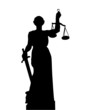 Silhouette of a statue of a Themis