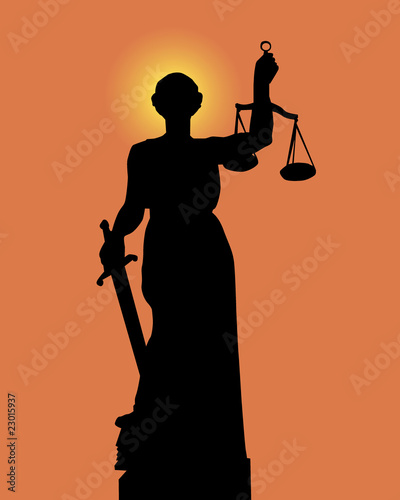 Vector: Silhouette of a statue of justice Silhouette of a statue of justice