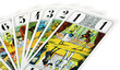 cartes de tarot, fond blanc