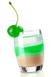 Cocktail collection: Three layered shot with green maraschino Cocktail collection: Three layered shot with green maraschino