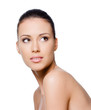 wWoman with clean face wWoman with clean face