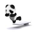 3d Panda takes a dip