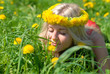 pretty woman on green sunny field