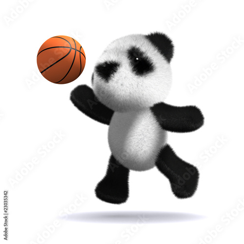 Illustration: 3d Teddy plays basketball 3d Teddy plays basketball