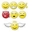 Set of shiny vector smiles.