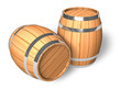 Two wooden barrels Two wooden barrels