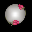 Pearl and Roses on Black
