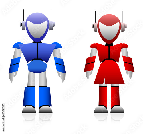 Vector: Male and Female Robot Male and Female Robot