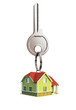 House shaped keychain isolated on white background