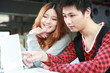 couple of asian using laptop couple of asian using laptop