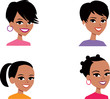 Vector: Cartoon Avatar Portrait Illustration Women Cartoon Avatar Portrait Illustration Women