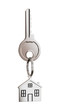 House shaped keychain isolated on white background