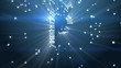 blue background with falling diamonds composing letter p blue background with falling diamonds composing letter p