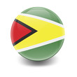Esfera brillante con bandera Guyana