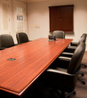 Nice Mahogany Conference Table and Leather Chairs