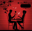 Two lovers in the cafe
