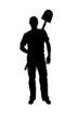 gardener or farmer keeping a shovel