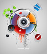 Abstract grunge background, loudspeaker Abstract grunge background, loudspeaker