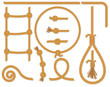 Twisted rope collection- isolated  design elements