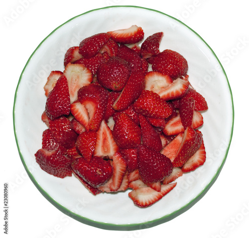 Photo: Bowl of Sliced Strawberries Bowl of Sliced Strawberries