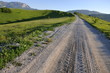 traces of a car on a mountain road