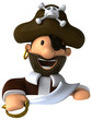 Pirate et panneau blanc