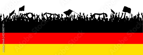Vektor: Deutschlandfahne mit Fans Deutschlandfahne mit Fans