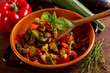 ratatouille in bowl - ratatouille in ciotola di coccio ratatouille in bowl - ratatouille in ciotola di coccio