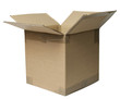 Empty open cardboard box