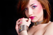 girl with pink makeup