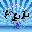 blue dancing girls