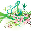 greenspring city and jumping girl
