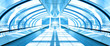 futuristic corridor in airport