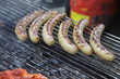 Bratwurst in Reihe