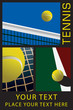 Template with tennis theme illustrations.