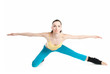 beautiful girl doing gymnastics on white background beautiful girl doing gymnastics on white background